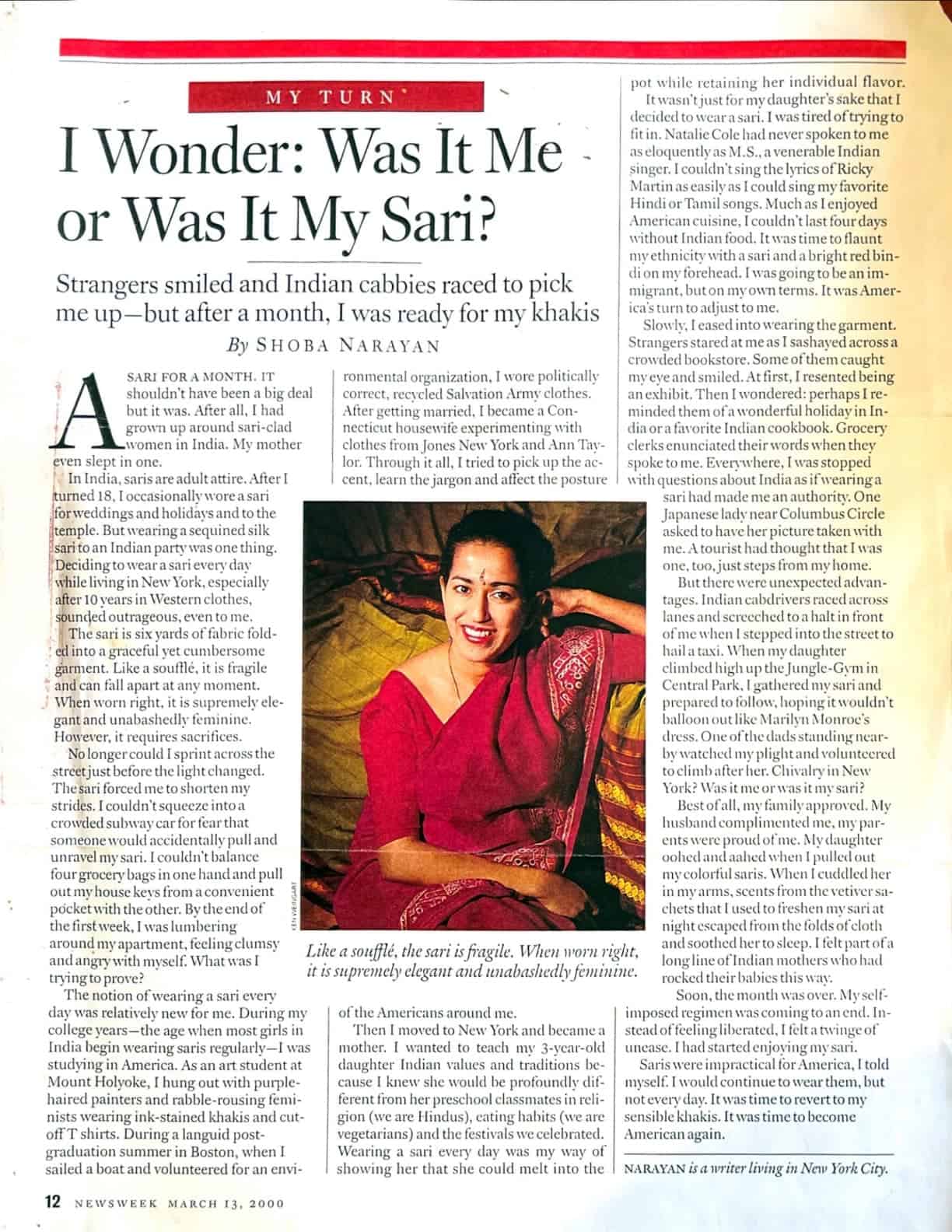 Newsweek article on sari