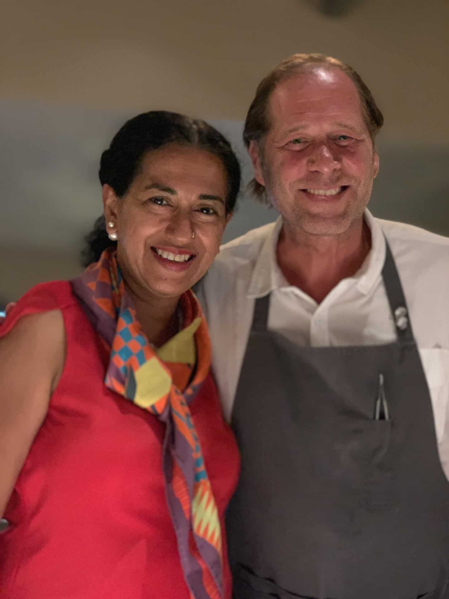 Shoba Narayan with Manresa Chef David Kinch