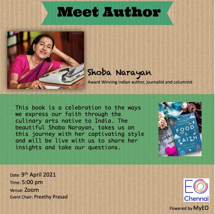 Invite for Shoba Book Talk at EO