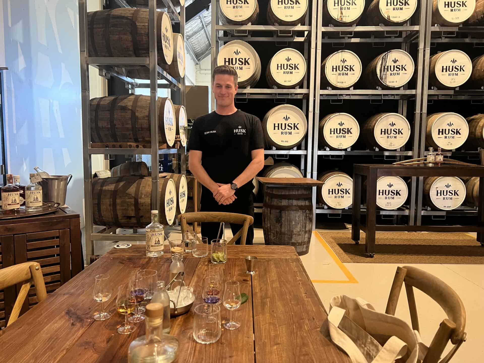 A gin and rum tasting at Husk Distillery