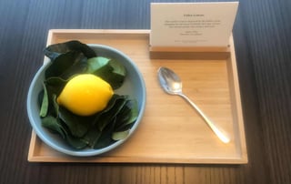The welcome "lemon" at the Park Hyatt hotel, Sydney