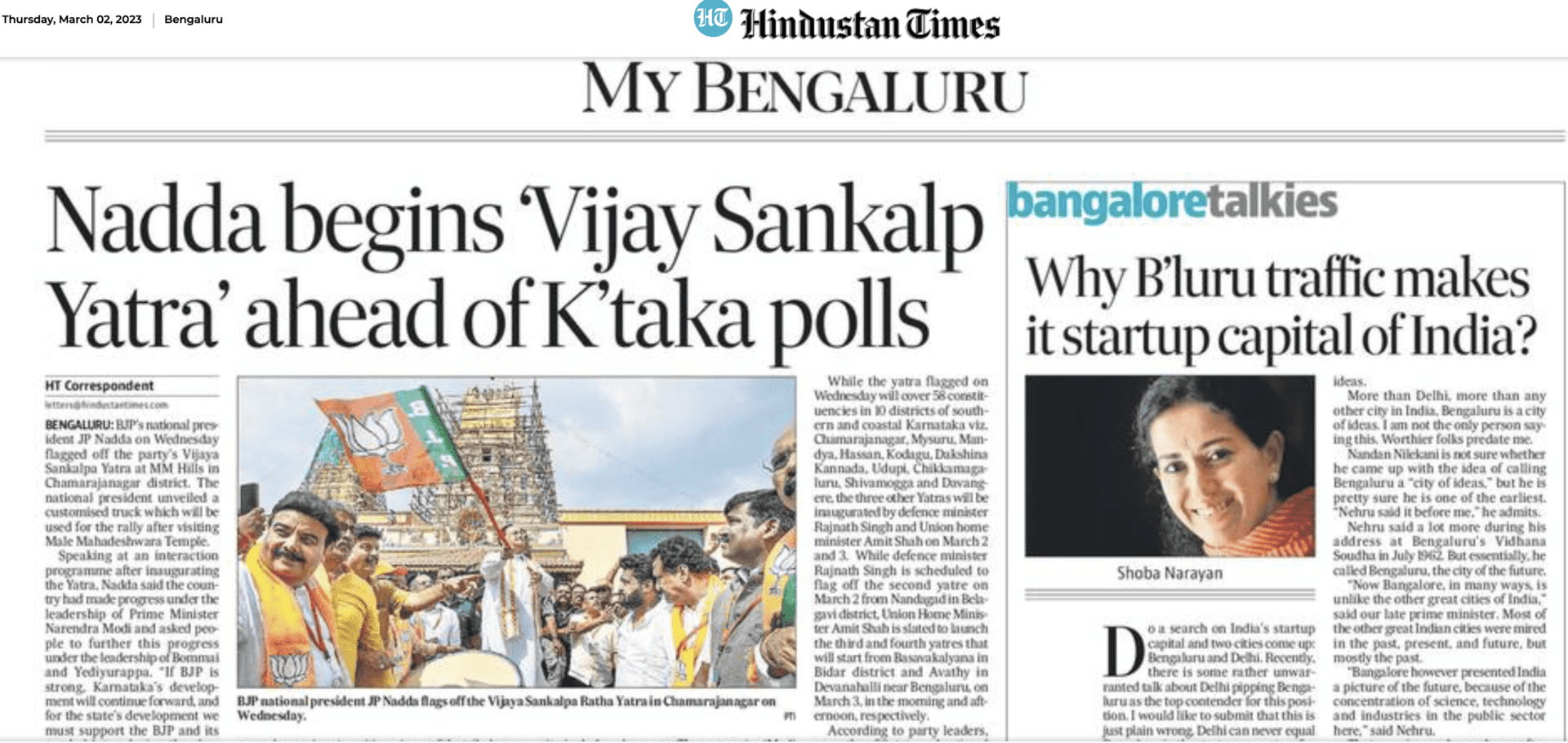 Bangalore’s traffic startup capital