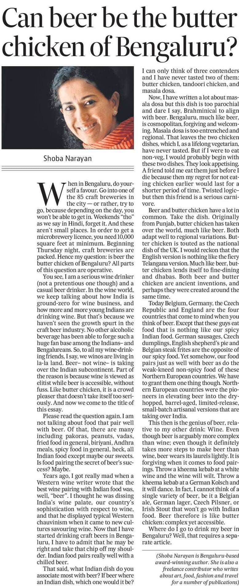 Is beer the butter chicken of Bengaluru? 2