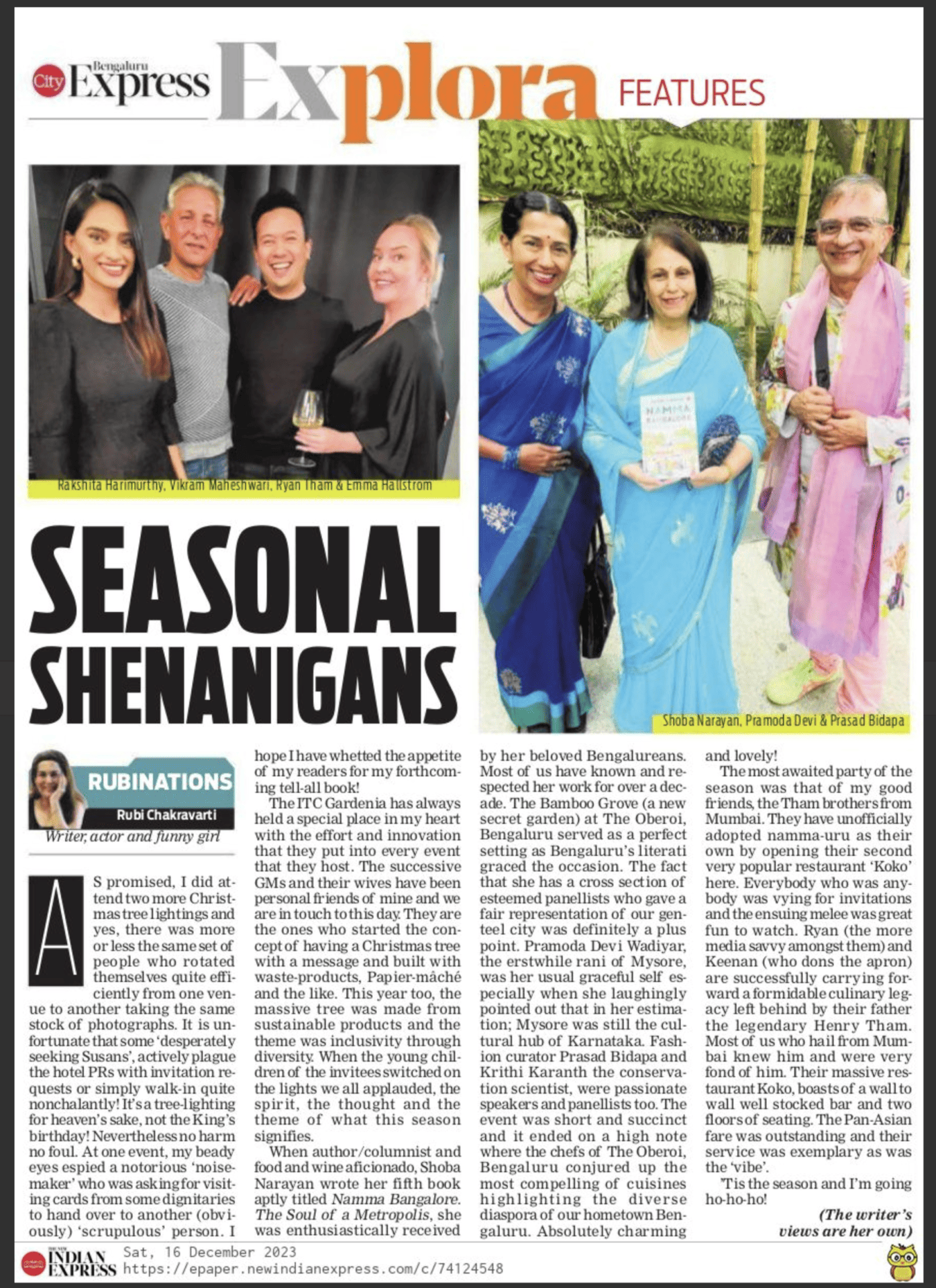 Rubi Chakravarti Namma Bangalore