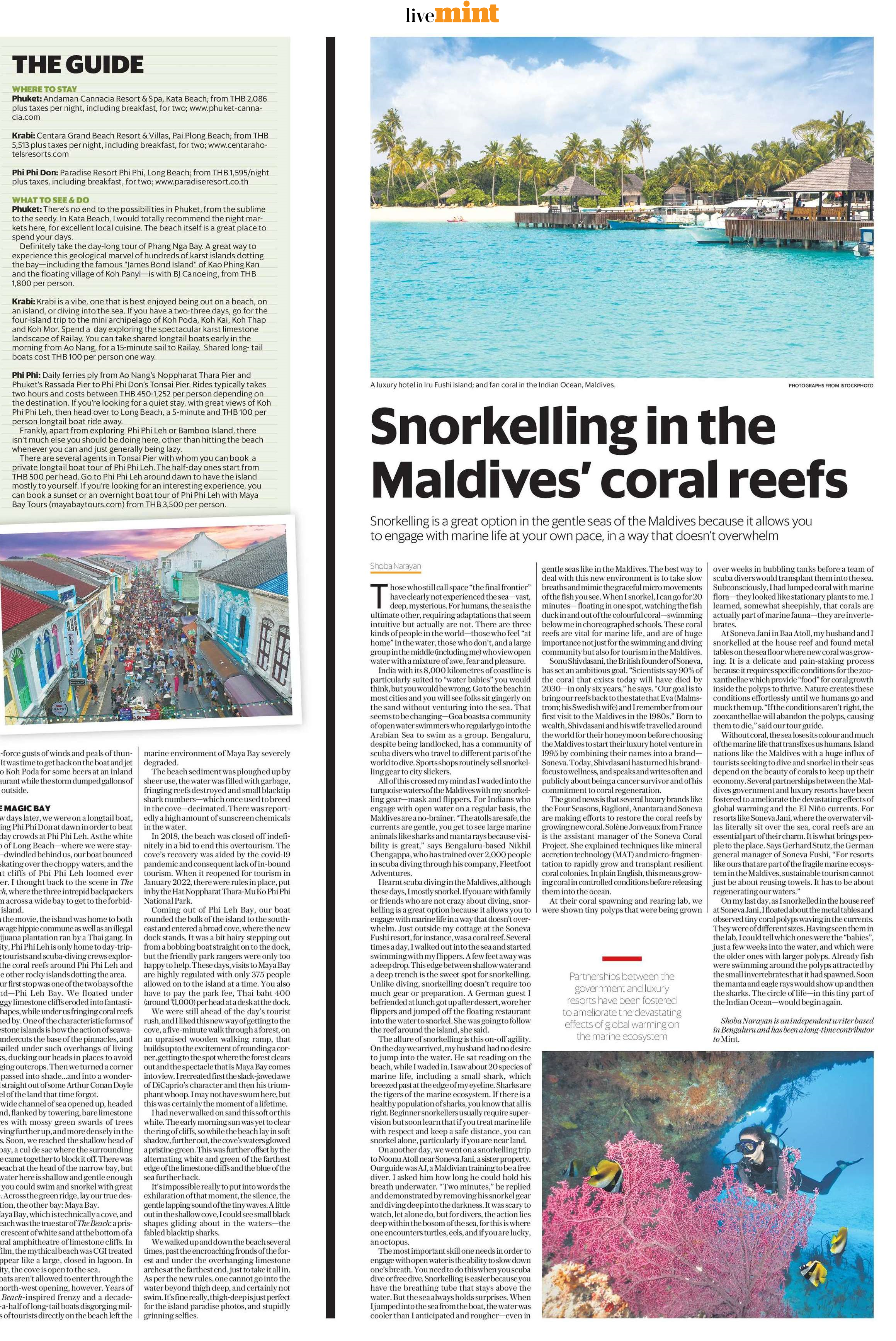 Soneva Snorkeling Cover Story Mint Lounge 2024.10.12