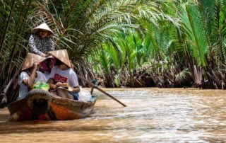 Cruise through Mekong River Delta, which is 10. biggest river in the world. You can get there from Ho Chi Minh city in about 1.5 hour and enjoy cruise like this